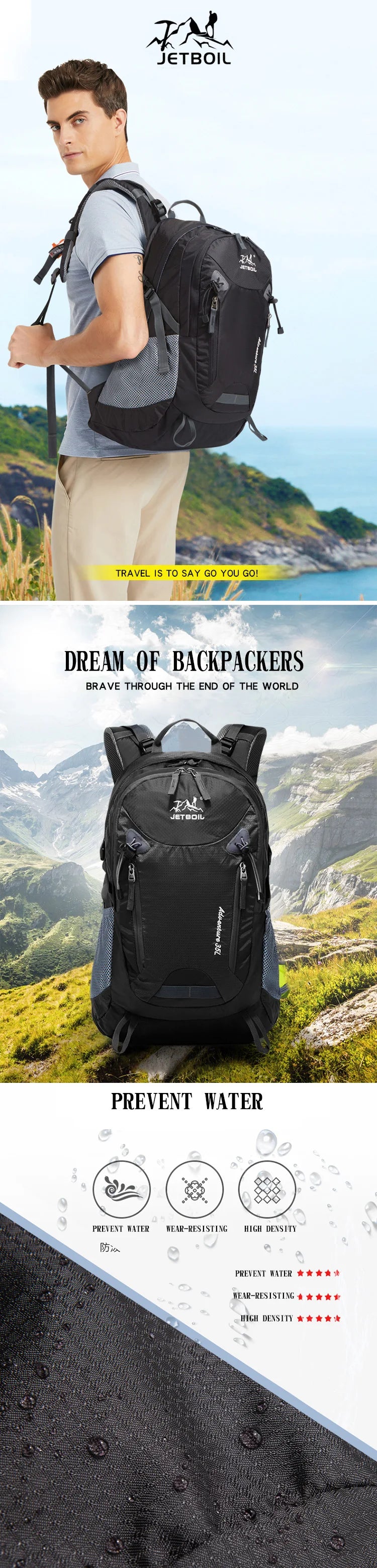 Outdoor Sports 35L bag Hiking Daypacks Men Women Camping Hiking Backpacks
