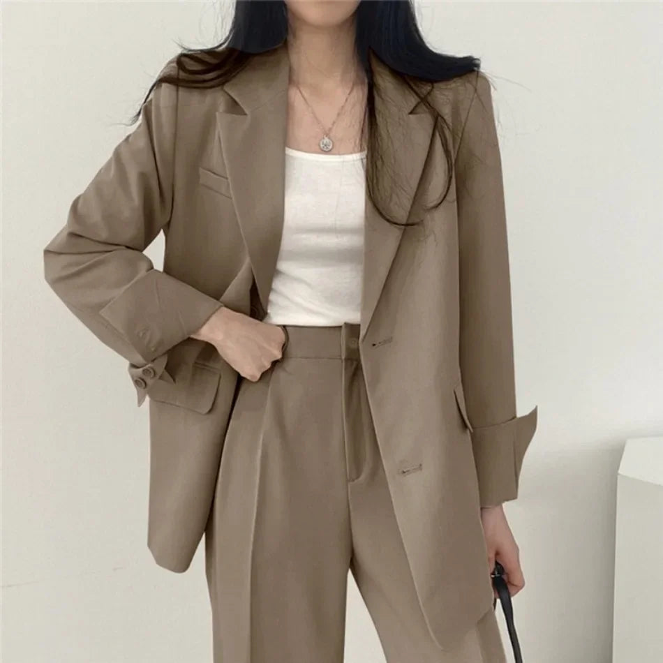 Fashion 2 Piece Sets Women Outfits Spring Autumn New in Korean Pants Sets Commuter Elegant Suit Coat 2 Piece Sets Women Jacket SwiftNest