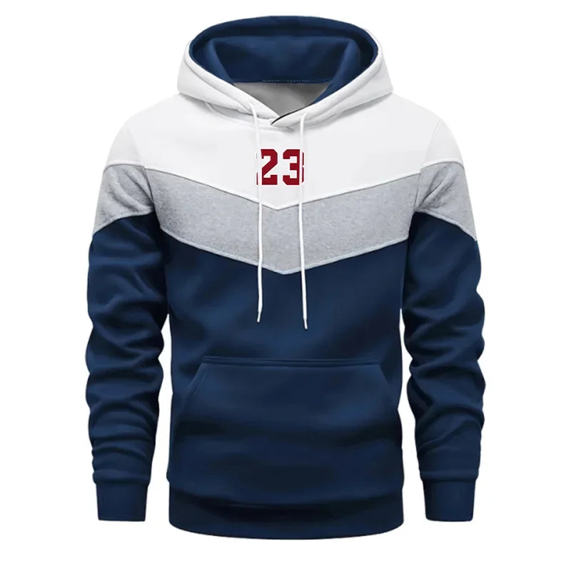 Fashion Mens Hoodies Print Casual Tricolor Sweatshirts Outdoors Sports Jogging Mens Clothing Autumn Winter Streetwear Tops 2025