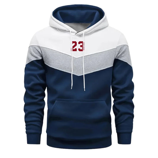 Fashion Mens Hoodies Print Casual Tricolor Sweatshirts Outdoors Sports Jogging Mens Clothing Autumn Winter Streetwear Tops 2025