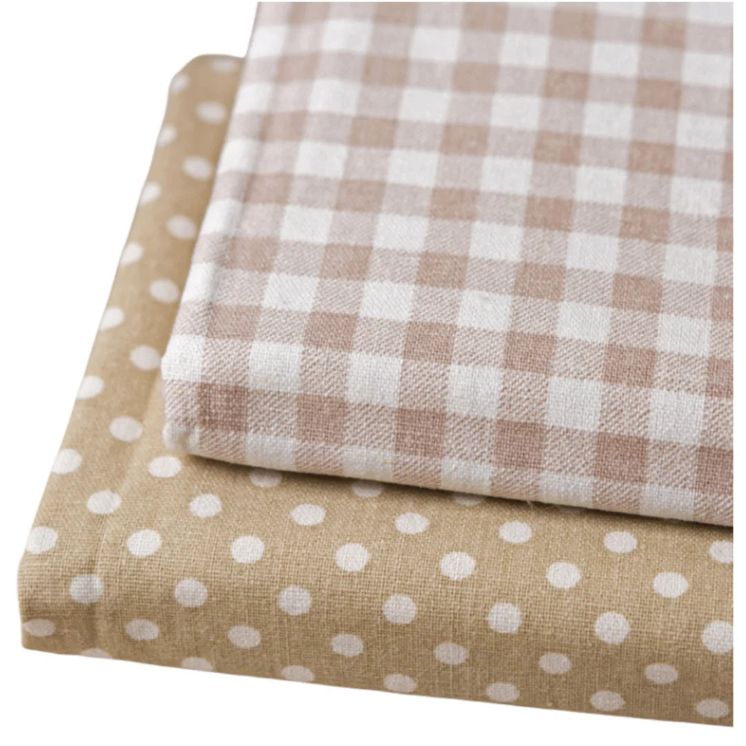 Linen Cotton Fabric Cloth For Patchwork Quilting Dot Fabrics DIY Bags Baby Clothing Dress Handmade Sewing Textile Materials