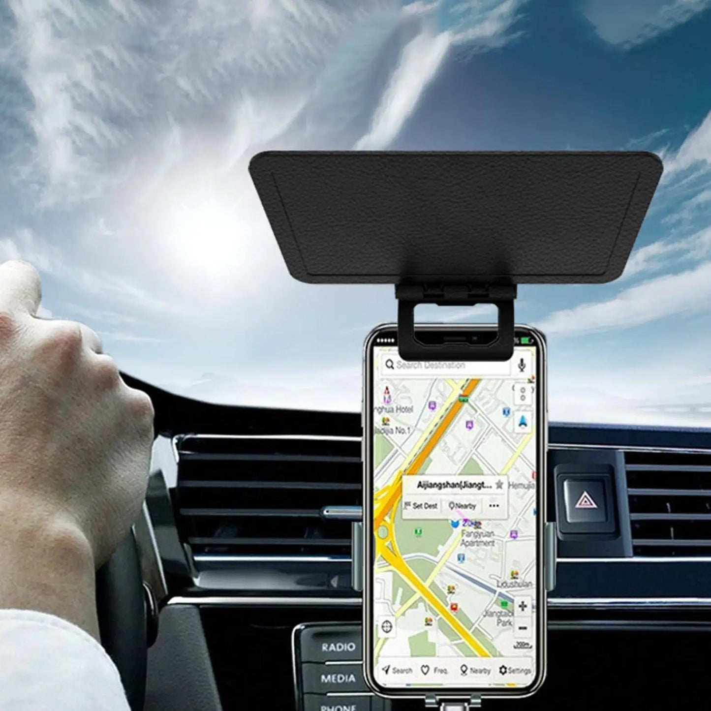 Phone Sun Shade Cellphone Sun Shade Cover Foldable Anti-Glare Sunshade for Cellphones Smartphone UV Protection Panel for Vehicle