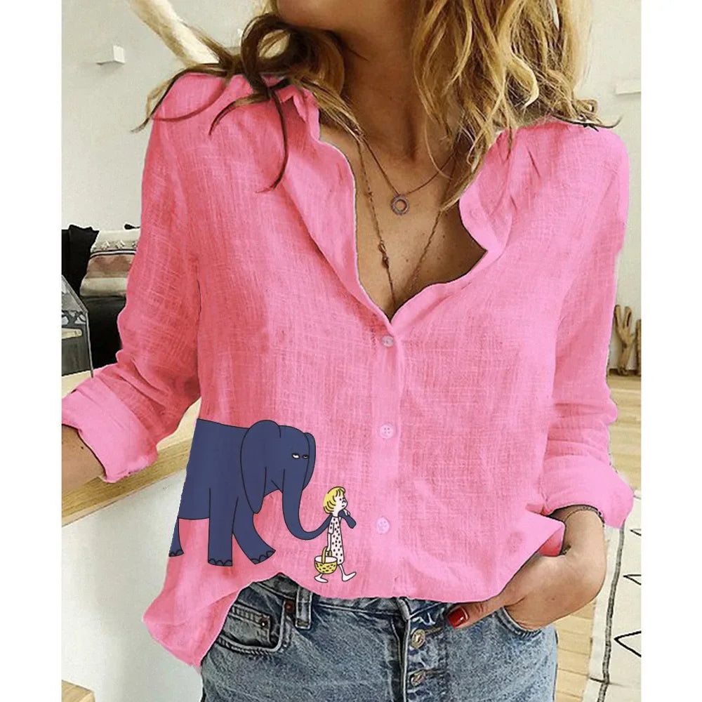 Women Clothing Shirts for Women Tops Tshirts Cotton Linen Casual Fashion Clothes Tees Spring Elegant Streetwear Autumn