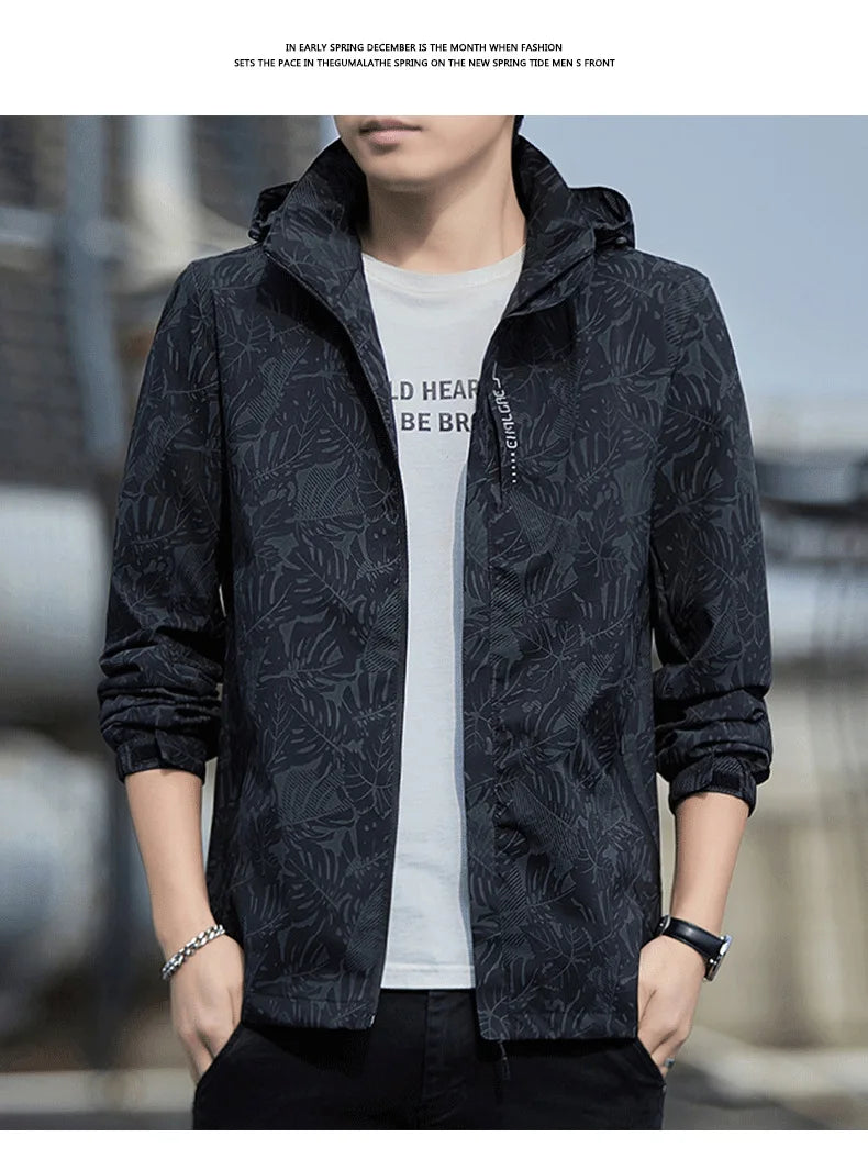 Sport Coat Men's New Style Casual Waterproof Outdoor Jacket for Spring Fashion Print Men's Clothing Outdoor Jacket for Men With