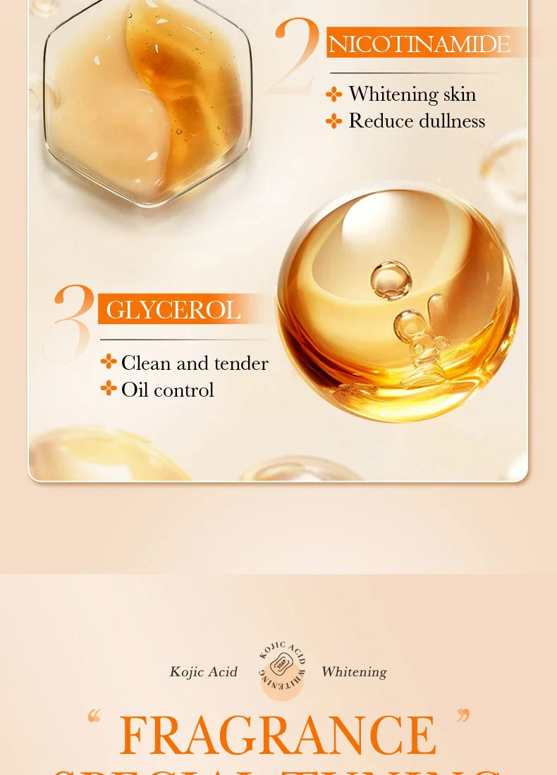 Handmade Whitening Soap Skin Care Deep Cleaning Moisturizing Cleansing Essential Temperate Soap Brighten Skin Kojic Acid Soap