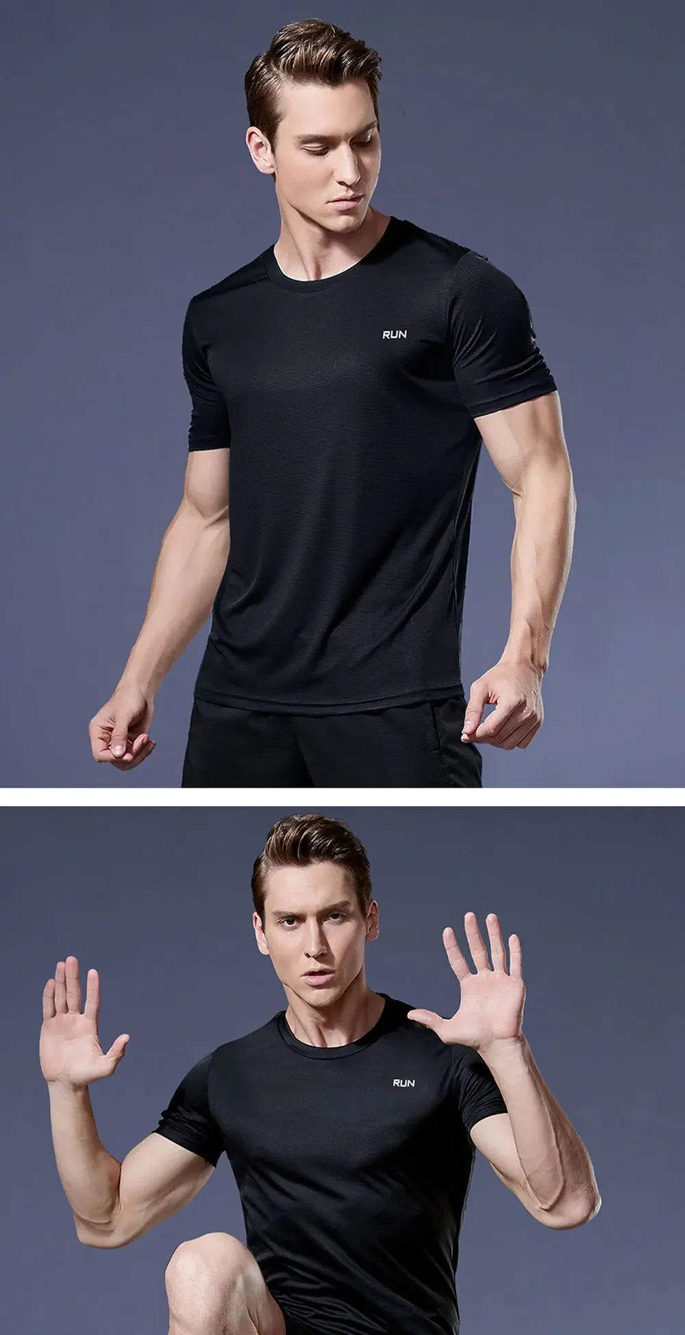 Summer Short-sleeved Sports Shirts, Multi-color Outdoor Fitness Clothing, Men's 3D T-shirts, Running Breathable Quick-drying Top