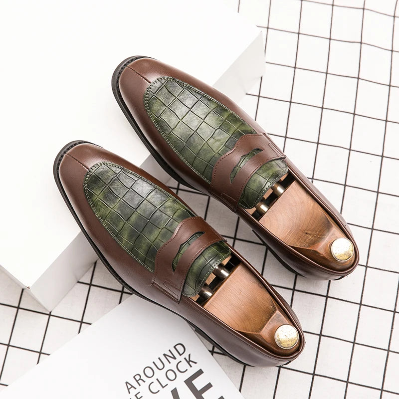 Male Luxury Business Oxford Leather Designer Mens Classic Smile Formal Dress Shoes for Men Falts Office Wedding Flats Footwear