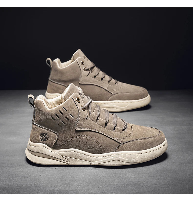 High Top Boots Men's Shoes Fashion Motorcycle Ankle Boots Shoes for Men Winter Boots Men's Sneakers Lace-Up Botas Hombre