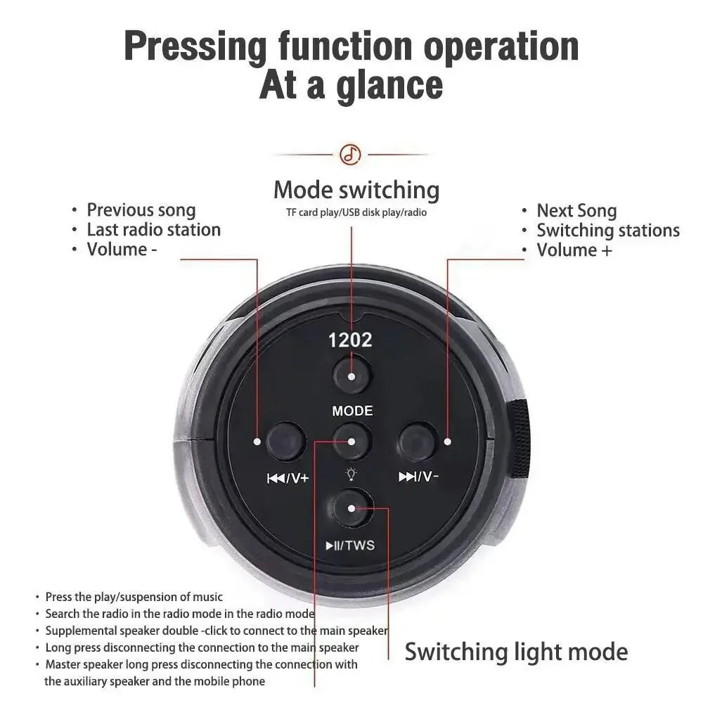 Bluetooth Speaker Outdoor Stereo Playback Fm Voice Broadcasting Dual Speaker Bluetooth 5.3 Portable Subwoofer Wireless Speaker