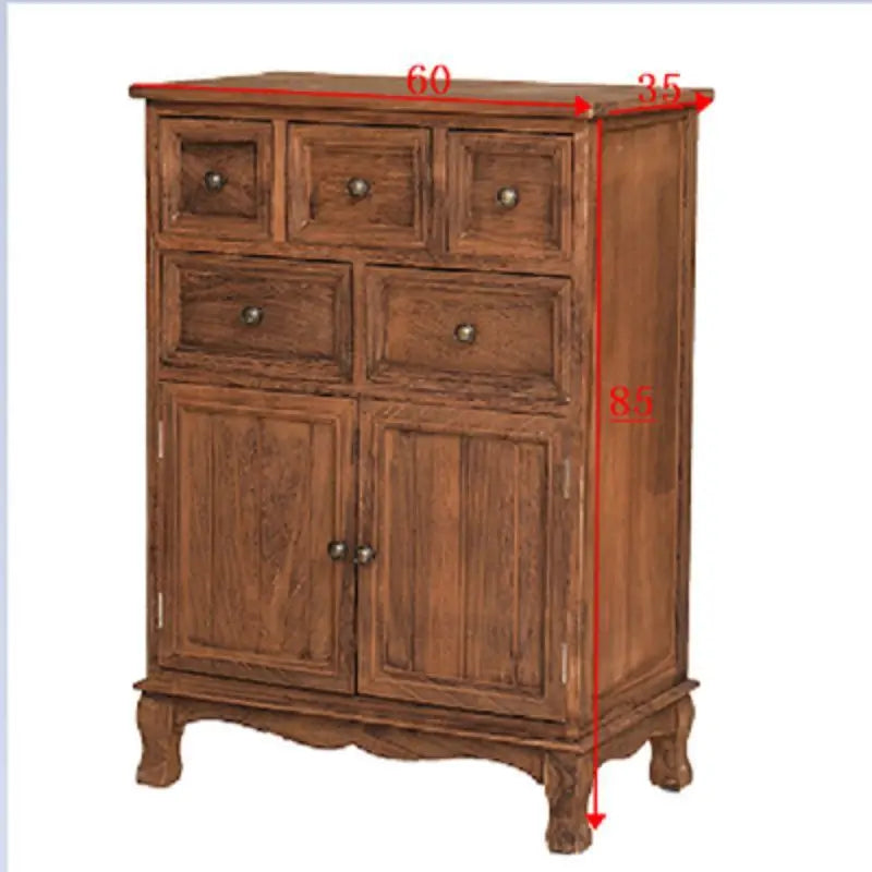 Solid Wood Chest of Drawers American Storage Lockers Living Room Bedroom Bedside Corner Cabinet European Chest of Drawers
