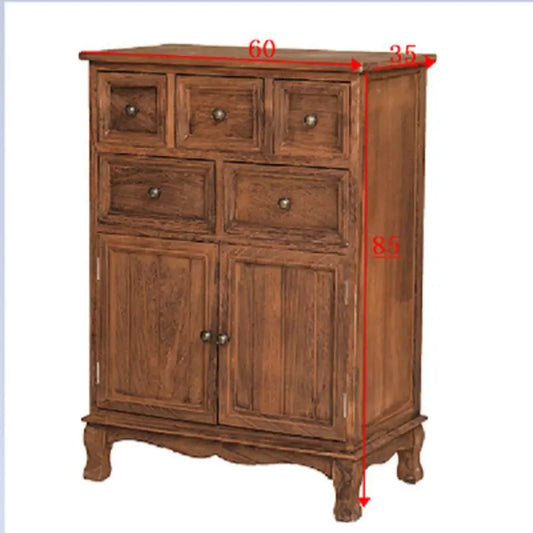 Solid Wood Chest of Drawers American Storage Lockers Living Room Bedroom Bedside Corner Cabinet European Chest of Drawers