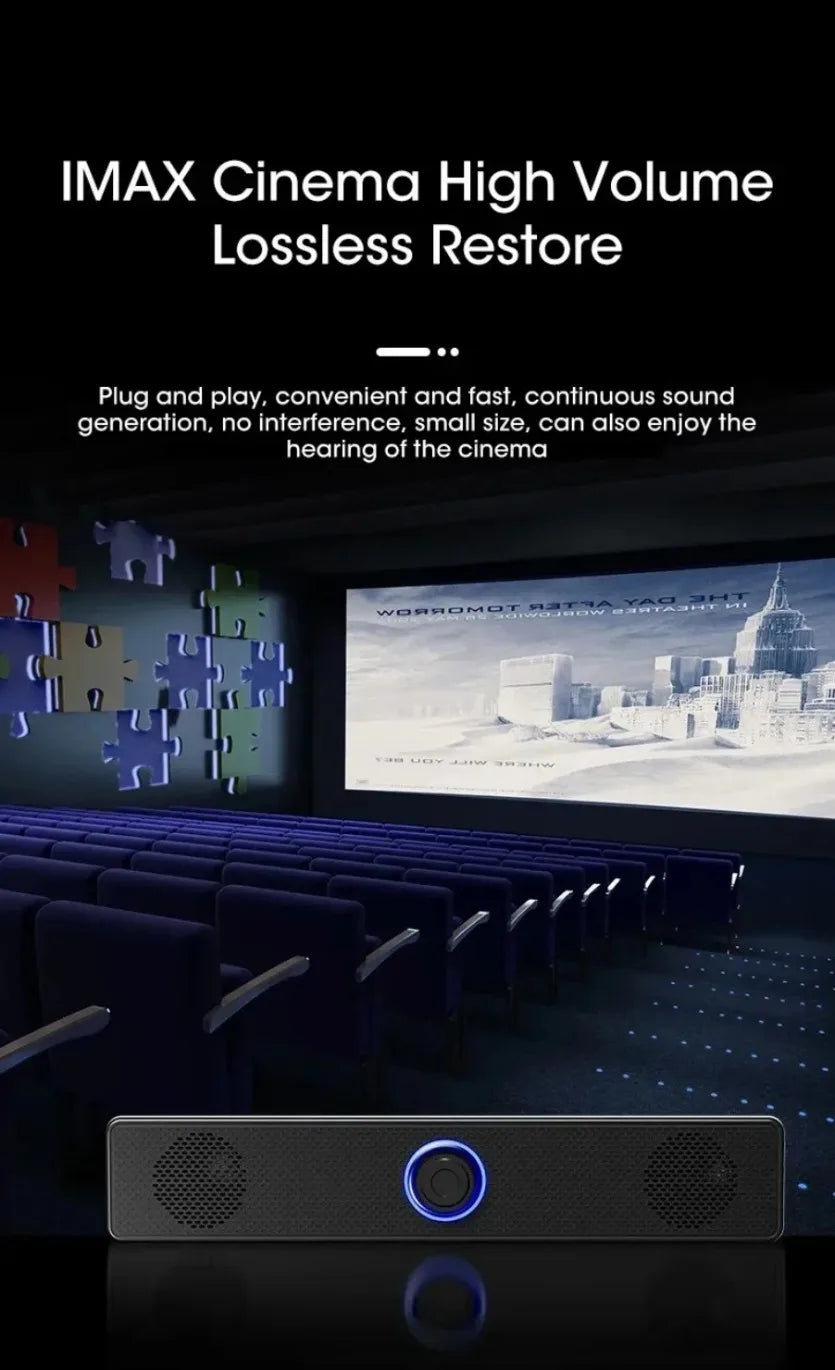 Bluetooth Computer Soundbar Speaker With Dual Speakers Powerful Bass Wired/Wireless Connection For PC Laptop Desktop