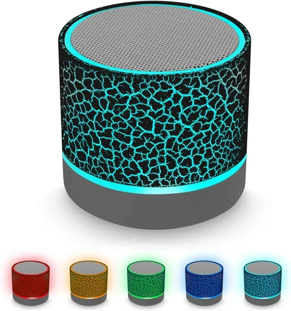 Small Bluetooth Speakers with Colorful Multi-RGB Lights Mini Speaker for Shower Room Bike Car Outdoor Gifts for Teens