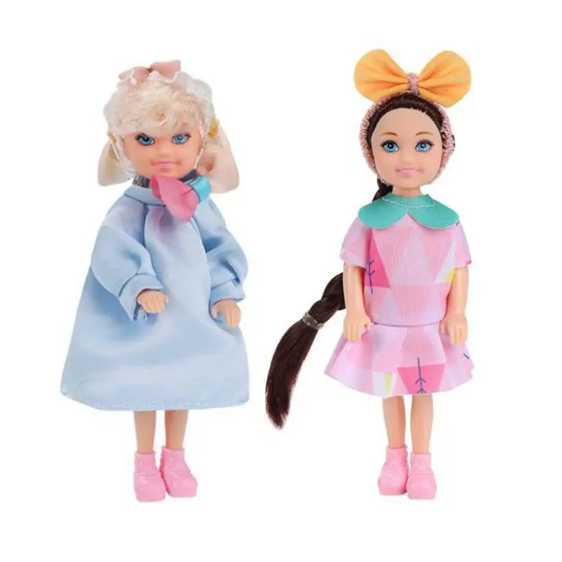 عرض ساخن كاواي 2 قطعة / مجموعة ألعاب أطفال 5 بوصة دمية طفل صغير بنات أولاد أميرة للبنات لعبة عائلية DIY أفضل هدية