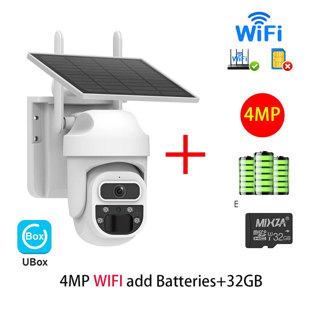 INQMEGA 8MP 4K Solar Wirelesss IP Camera With Battery Outdoor HD 4MP Dual Lens WiFi IP Camara Solar Panel CCTV Security Factroy