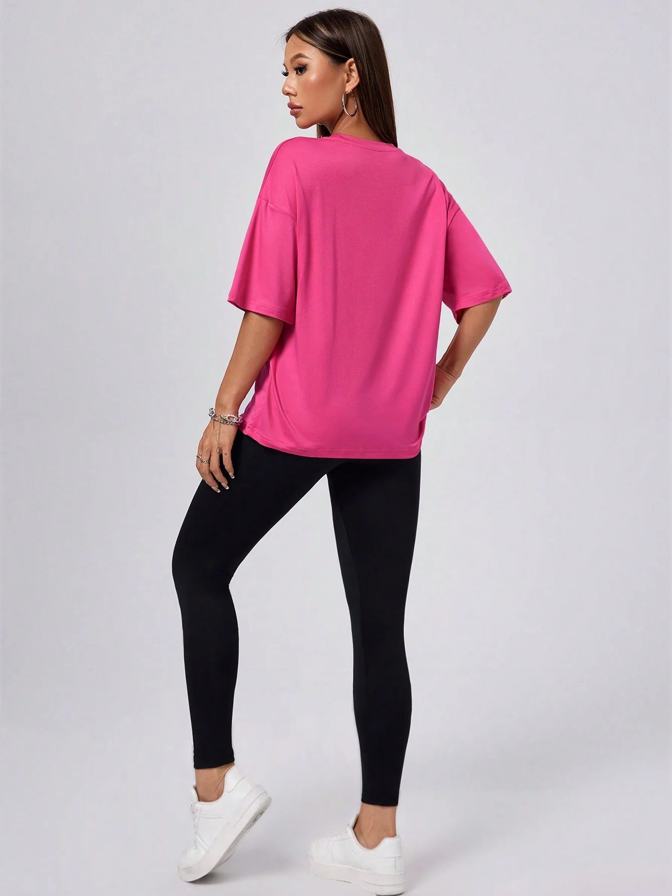 Women's summer fashion all-match Faith letter print loose large size T-shirt leggings two-piece set Short sleeves and long pants SwiftNest