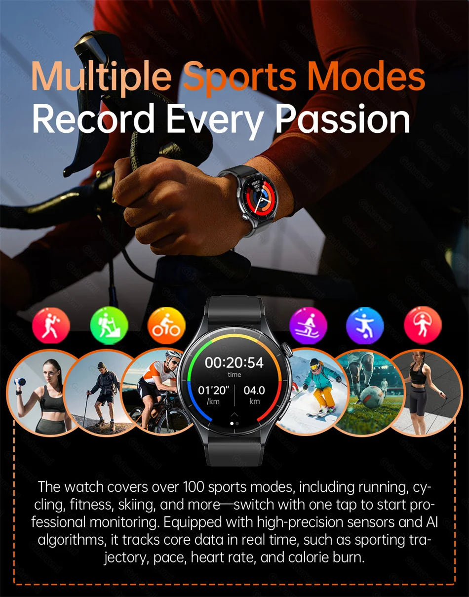 Sapphire 2025New Health managed Smart Watch Health measure Blood Fat Uric Acid Call ECG+PPG blood pressure Health Smartwatch IOS