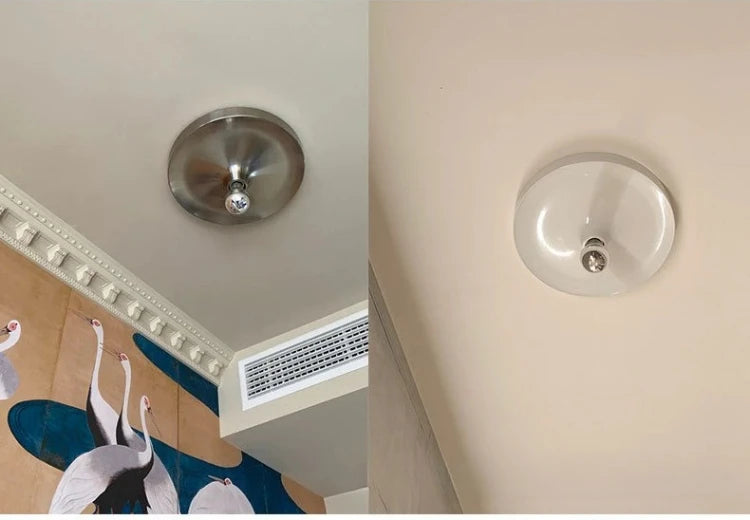 Medieval Bedside Wall Lamp Living Room Hallway Balcony Wall Lamp Bedroom Postmodern Flying Saucer Retro Metal Electroplated Lamp