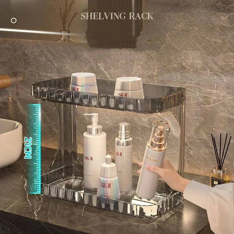Bathroom Storage Rack Toilet Double Layer Cosmetics Storage Box Washstand Organizer Desktop Skincare Storage Rack Display Stand