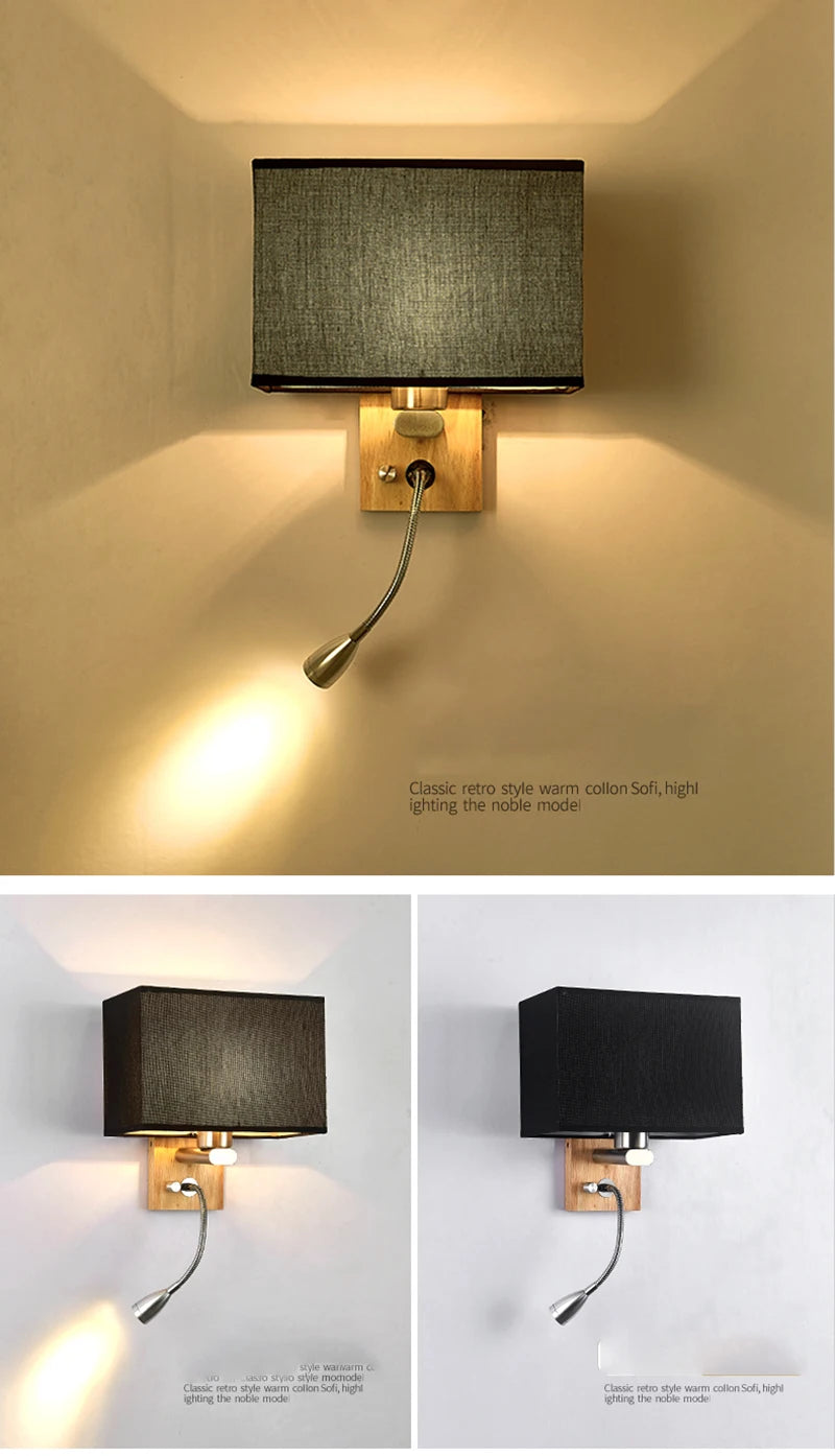 Bedroom Wall lamp With 3W Spotlight Modern Sconce for Living Room Bedside Bathroom Mirror Light Home Decor Indoor Light Fixtures