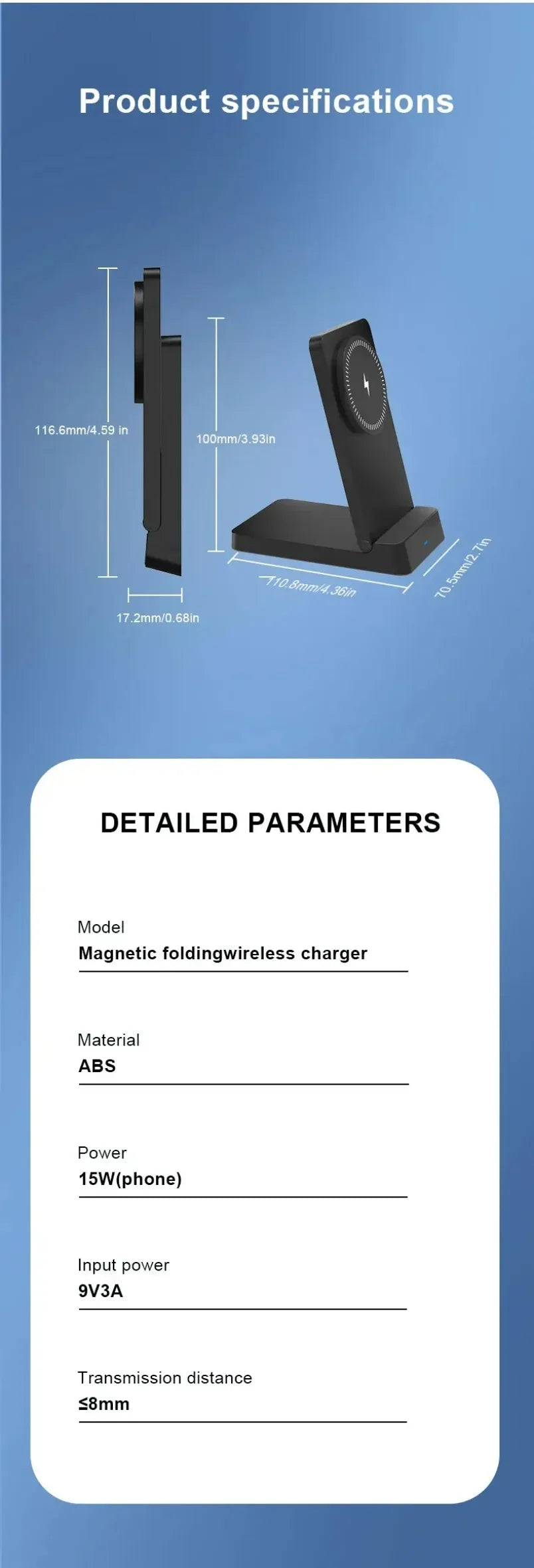 Magnetic 30W Wireless Charger Desktop Fast Charging Station Fold Smart Phone Holder Charge For Magsafe iPhone 16 15 14 13 12 Pro