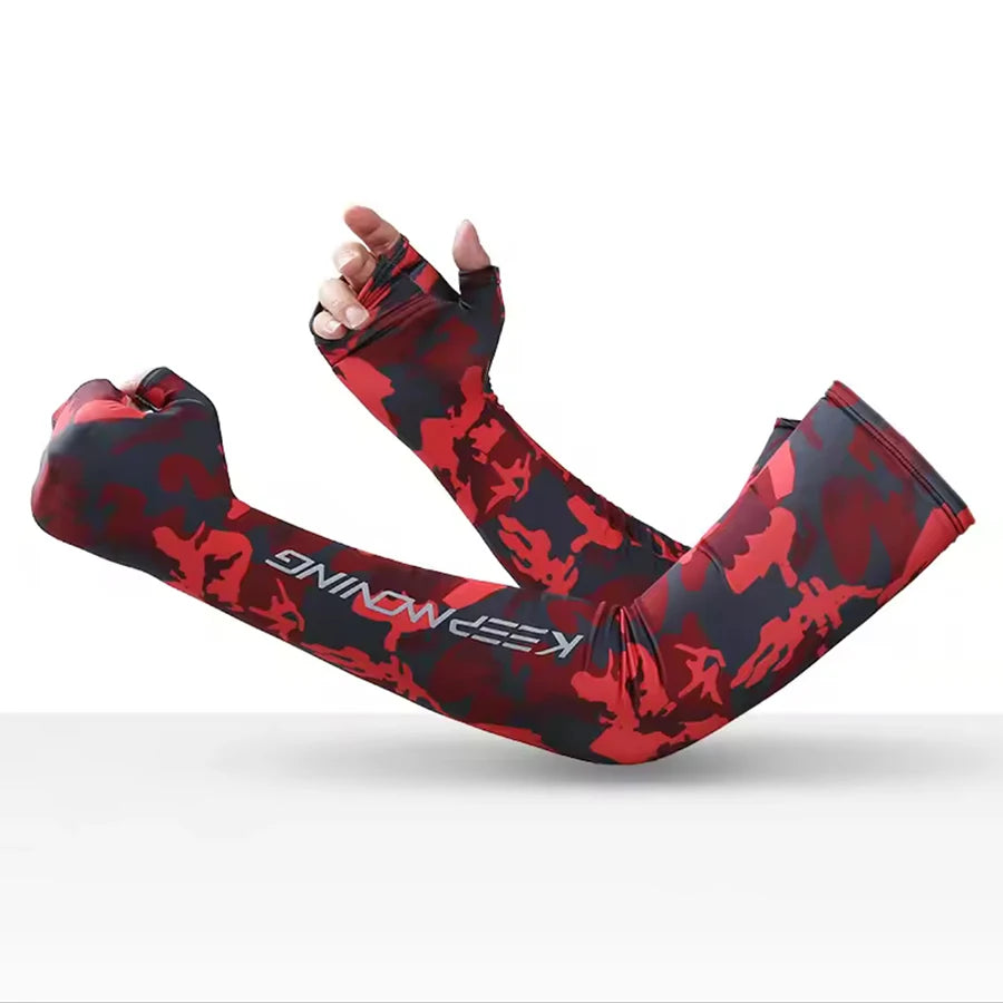 Summer Cool Sports Cycling Sleeves for Men Cuff Outdoor fitness Camouflage Glove Women Arm Sleeves Sun Protection Ice Silk