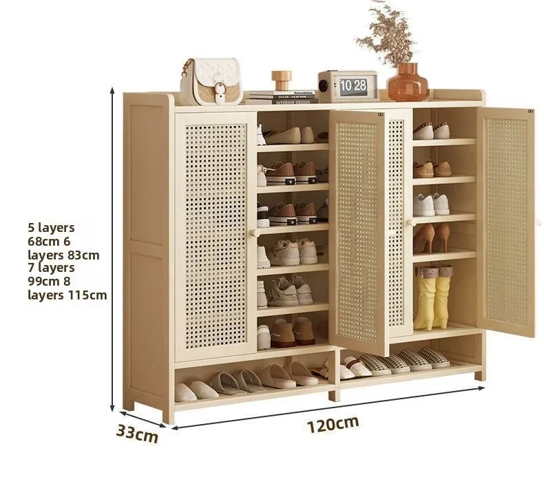 Home shoe cabinet multi-layer large-capacity shoe rack dustproof and breathable entrance storage cabinet