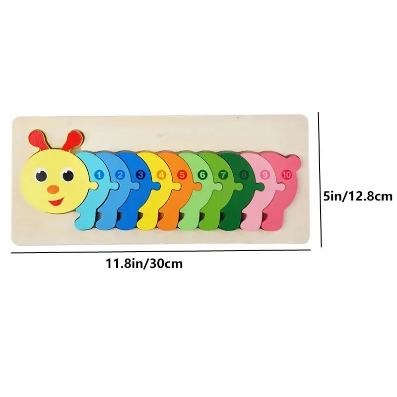 Wooden Puzzles for Kids,  Number Puzzle,  Dinosaur Puzzles and Animal ,Traffic,Characte Jigsaw Toys for Boy Girl Ideal Gift, 1-6
