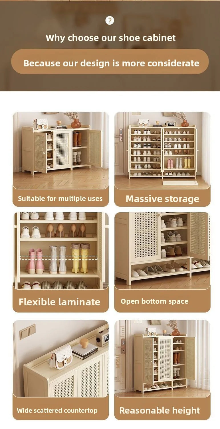 Home shoe cabinet multi-layer large-capacity shoe rack dustproof and breathable entrance storage cabinet