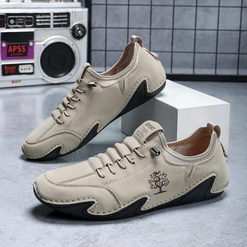 Outdoor Men Casual Shoes Suede Leather Mens Sneakers Handmade Breathable Man Loafers Moccasins Luxury Brand Boat Shoes Plus Size