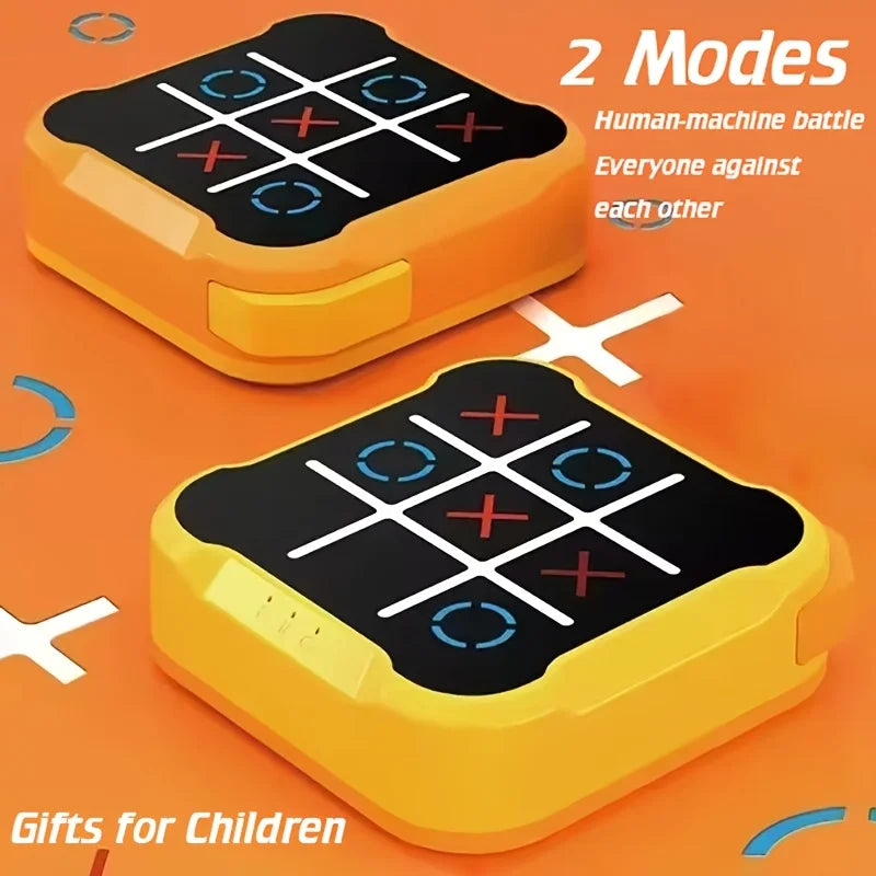Portable Children Electronic Toys 4-Mode Tic-Tac-Toe Game Board Games Montessori Puzzle Game for Gift for Kids Adult