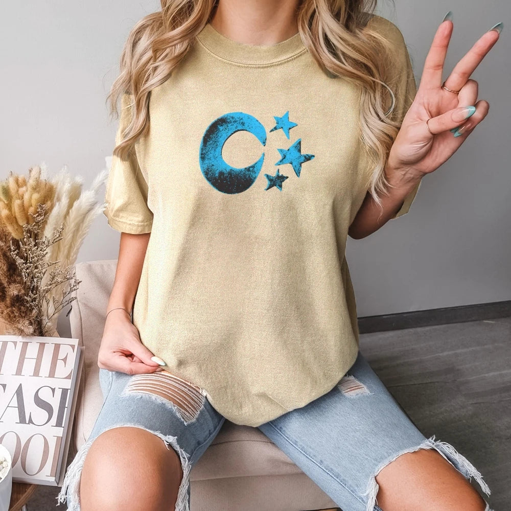 Women  Fashion Cotton Tops Trendy Y2K Graphic T-shirt Oversized Fit Stretchable Comfy Fabric  Easy Match Jeans Skirts All Season