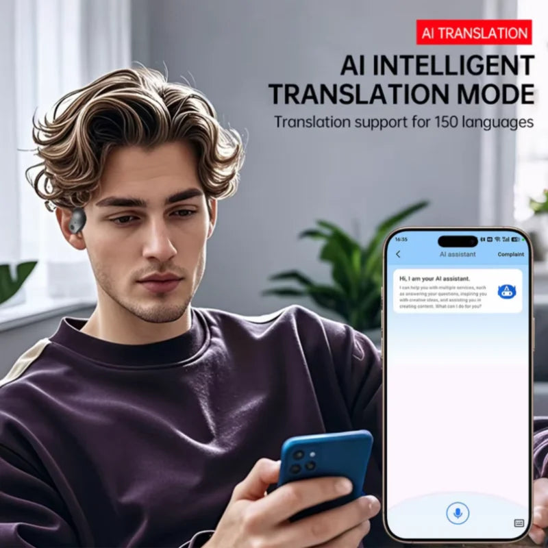 Choice HYUNDAI HY-T26 PRO AI Translation Earbuds Real Time Headphones Bluetooth 5.4 100+ Languages for Travel Business Learning