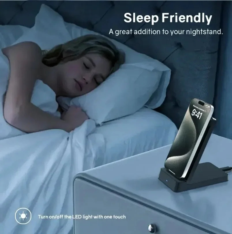 Magnetic 30W Wireless Charger Desktop Fast Charging Station Fold Smart Phone Holder Charge For Magsafe iPhone 16 15 14 13 12 Pro