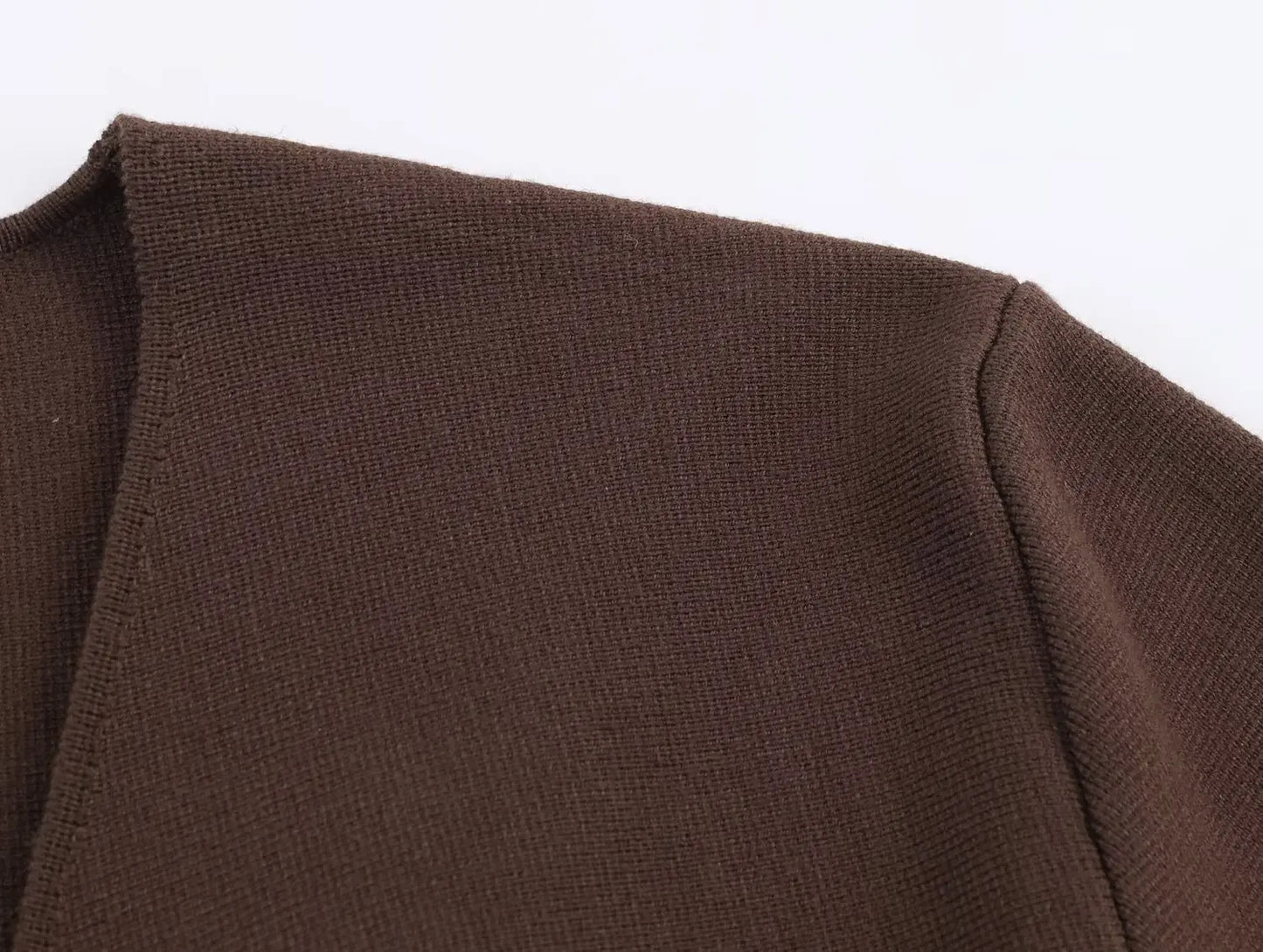 سترة نسائية أنيقة من HH برقبة على شكل حرف V وحزام مزخرف بنمط خريفي غير رسمي بأكمام طويلة محبوكة عصرية