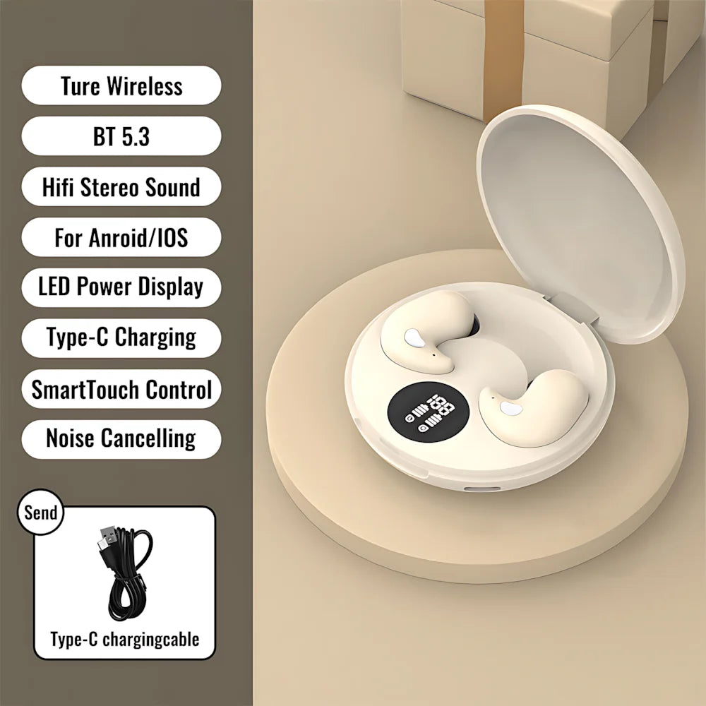 سماعات أذن لاسلكية B13 مزودة بتقنية البلوتوث 5.3 مع تحكم باللمس مريح للارتداء لجميع الهواتف المحمولة