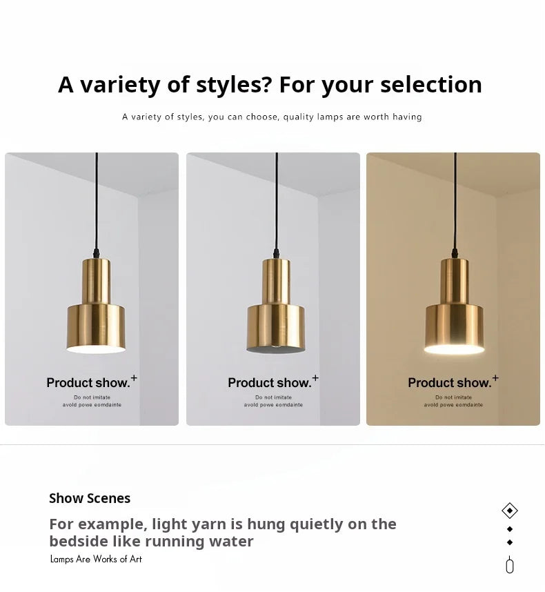 ثريا بجانب السرير بسيطة وحديثة لغرفة النوم وغرفة المعيشة وخلفية الجدار الخفيفة غرفة الطعام الإبداعية ثريا برأس واحد