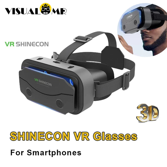 VR SHINECON 3D Glasses Virtual Reality Helmet Lenses Viar Goggles For Smartphones Mobile Goggle Game Accessory with Original Box