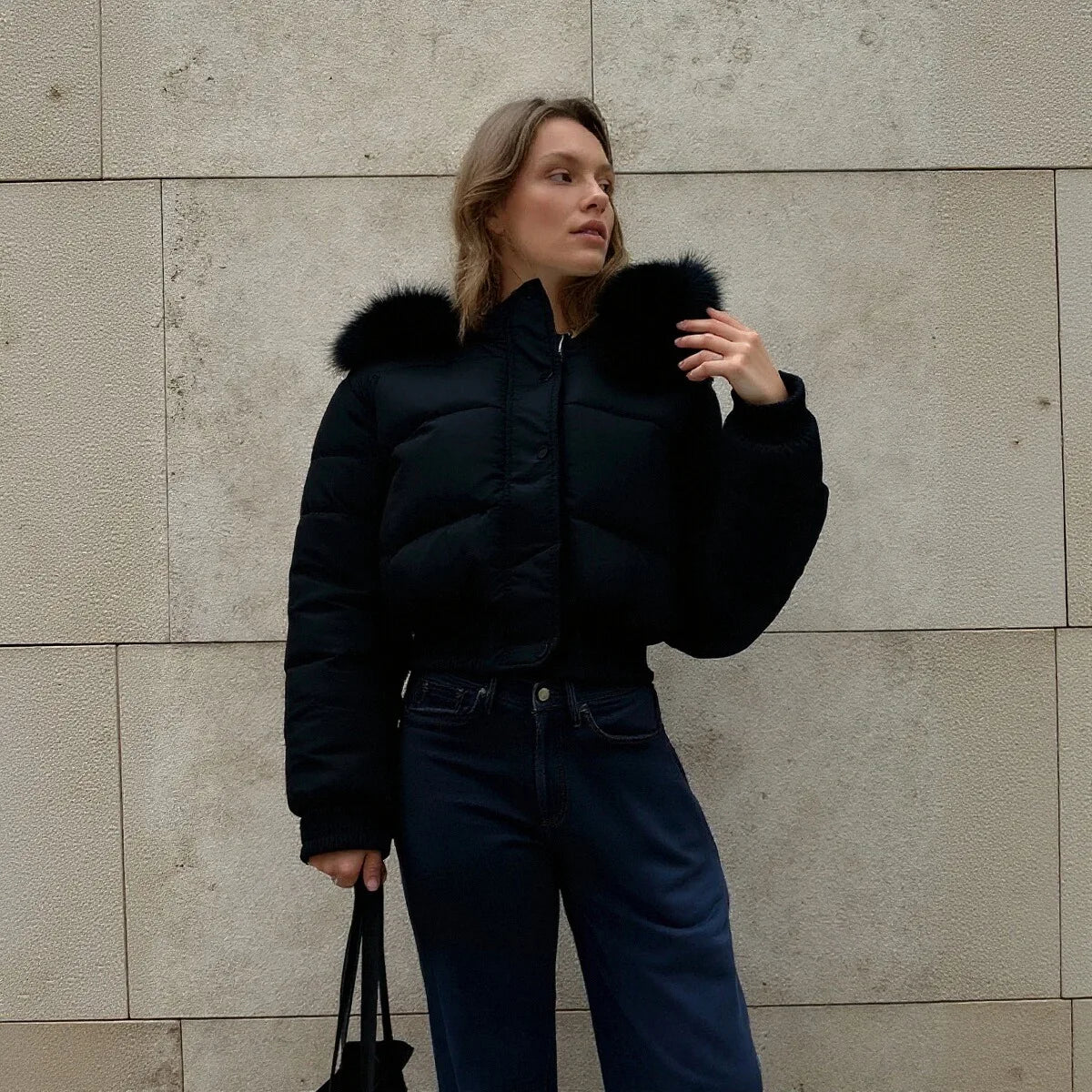 معاطف باركا نسائية أنيقة لشتاء 2025، معطف مبطن من القطن بأكمام طويلة وغطاء رأس من الفرو الصناعي بتصميم بسيط، بقصة فضفاضة