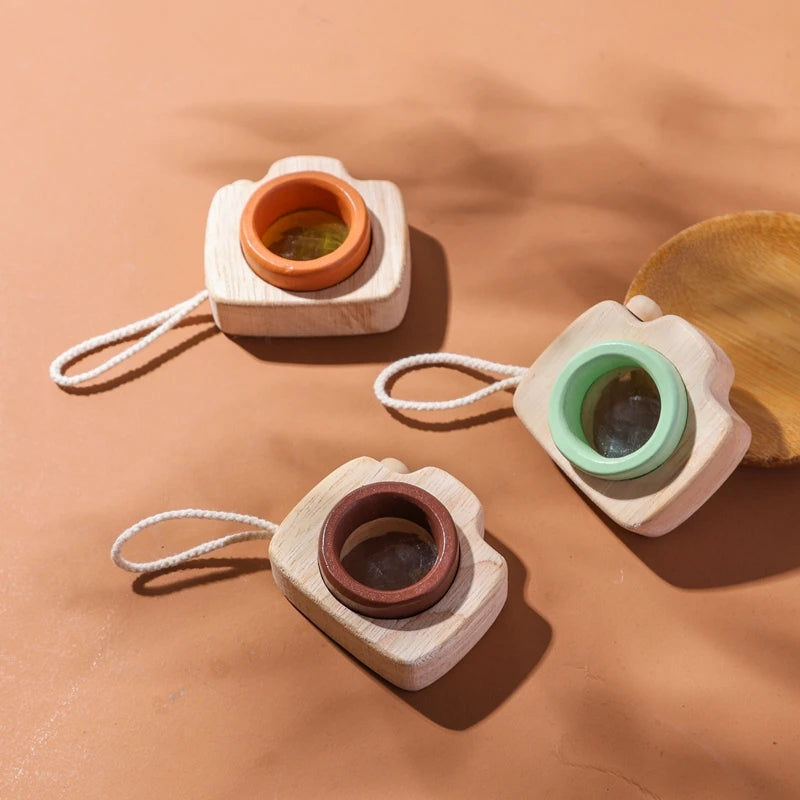 Montessori Baby Toys Education Wooden Blocks Toys for Kids Montessori Education Building Blocks Children Mini Camera Wooden Toys