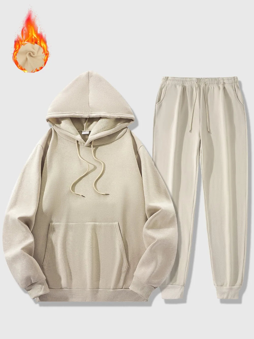 Men's Sports Suit Autumn and Winter Outdoor Sports Hoodie + Pants 2 Sets Fashion Loose Casual Sportswear Pullover and Pant