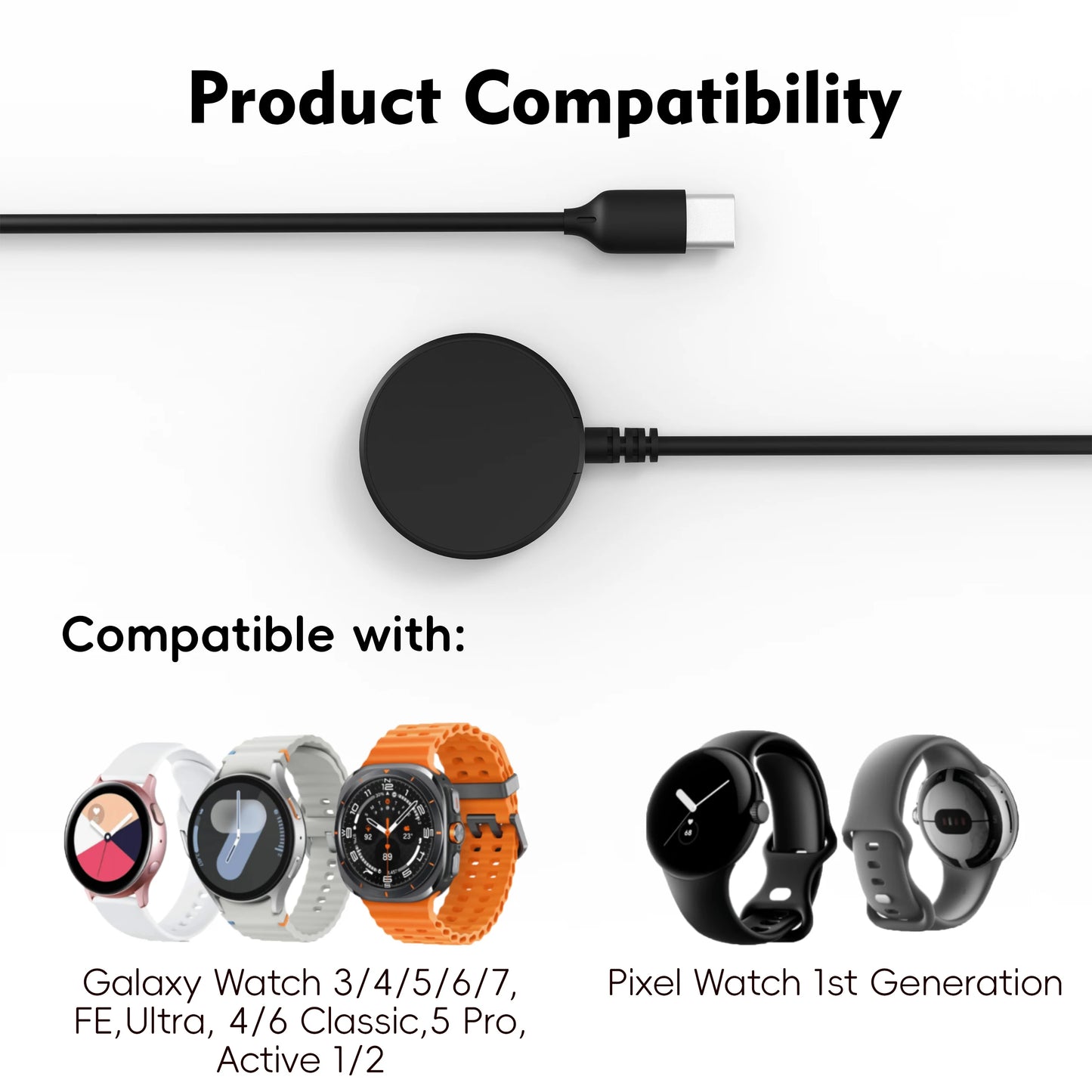 Watch Whiress charger for Galaxy Watch Charger Cable for Galaxy Watch 3/4/5/6/7/8 Ultra 4/6/8 Classic  5 Pro Active 1 /2