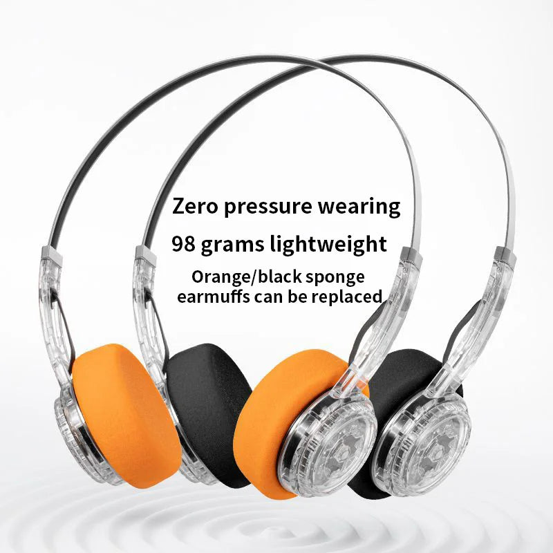 Bluetooth Headset Light Weight Retro Style Rechargable Small Head Long Battery Life Rotary Switch Headphone Cool Beautiful