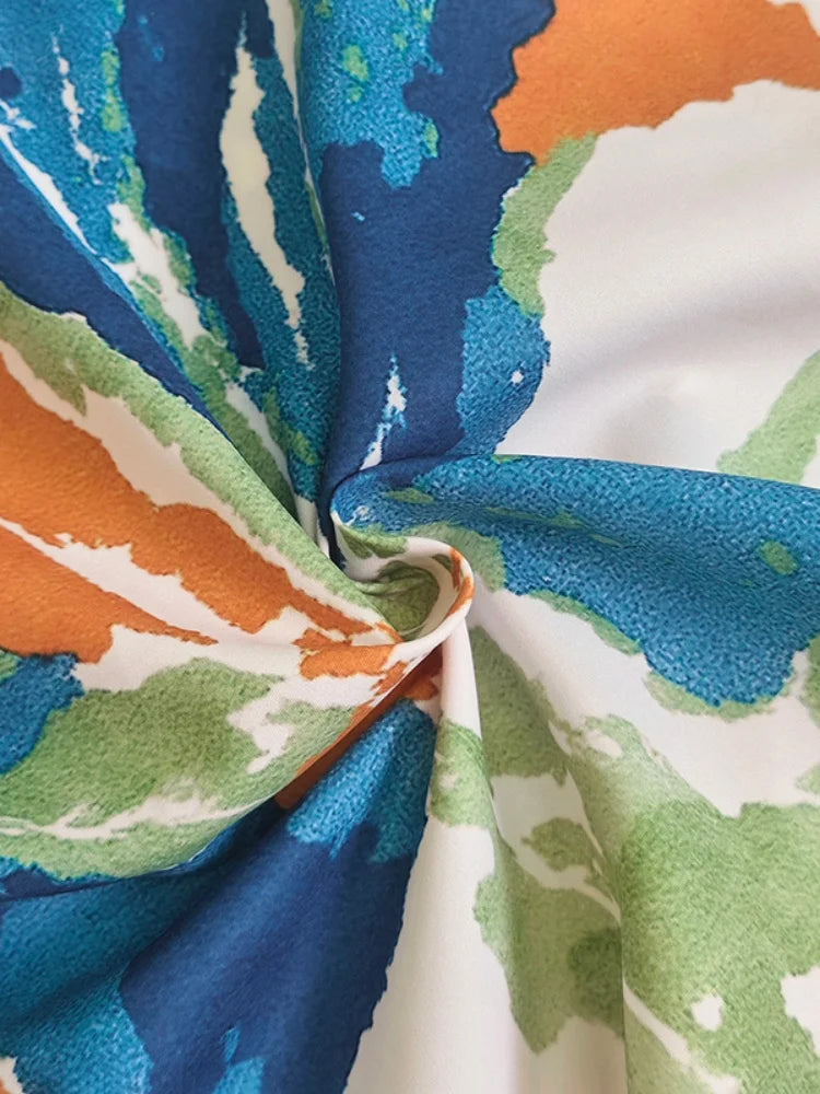 Women's Spring and Autumn Fashion T-shirt Round Neck Half Sleeves Printed Loose Fit Pullovers Casual Buttoned Back Shirt Top