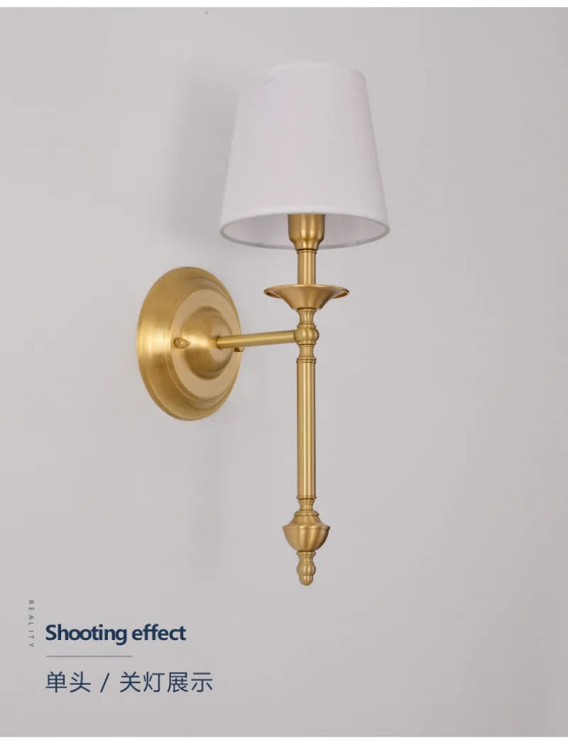 American Bedroom Bedside Lamp Mirror Front Light Simple Living Room Villa Clubhouse Wall Lamp