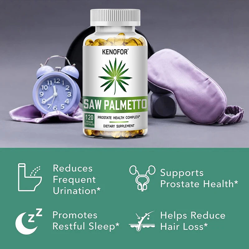 Saw Palmetto Capsules - Prostate Health, Hair Growth, Men's Health, Urinary Tract Health, Improved Frequent Urination for Men's