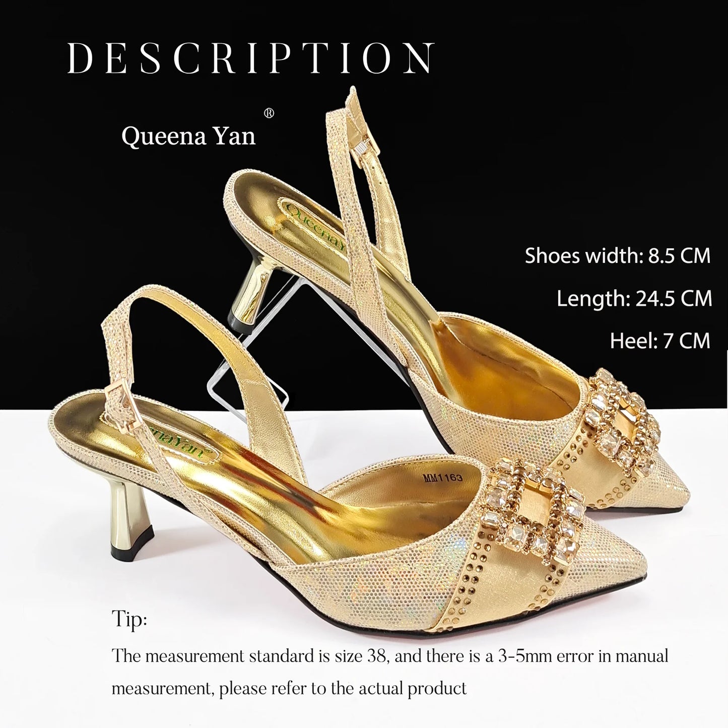 Spot Goods Italian Fashion Women Heels Elegant Color Block Design Brown Shoes And Bag Full Rhinestone Party Bag