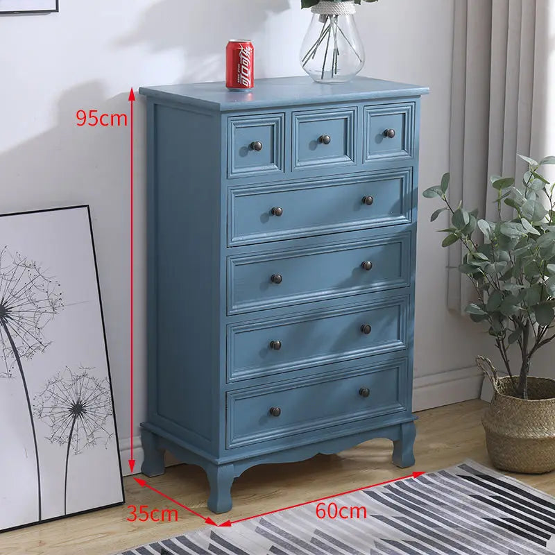 Solid Wood Chest of Drawers American Storage Lockers Living Room Bedroom Bedside Corner Cabinet European Chest of Drawers