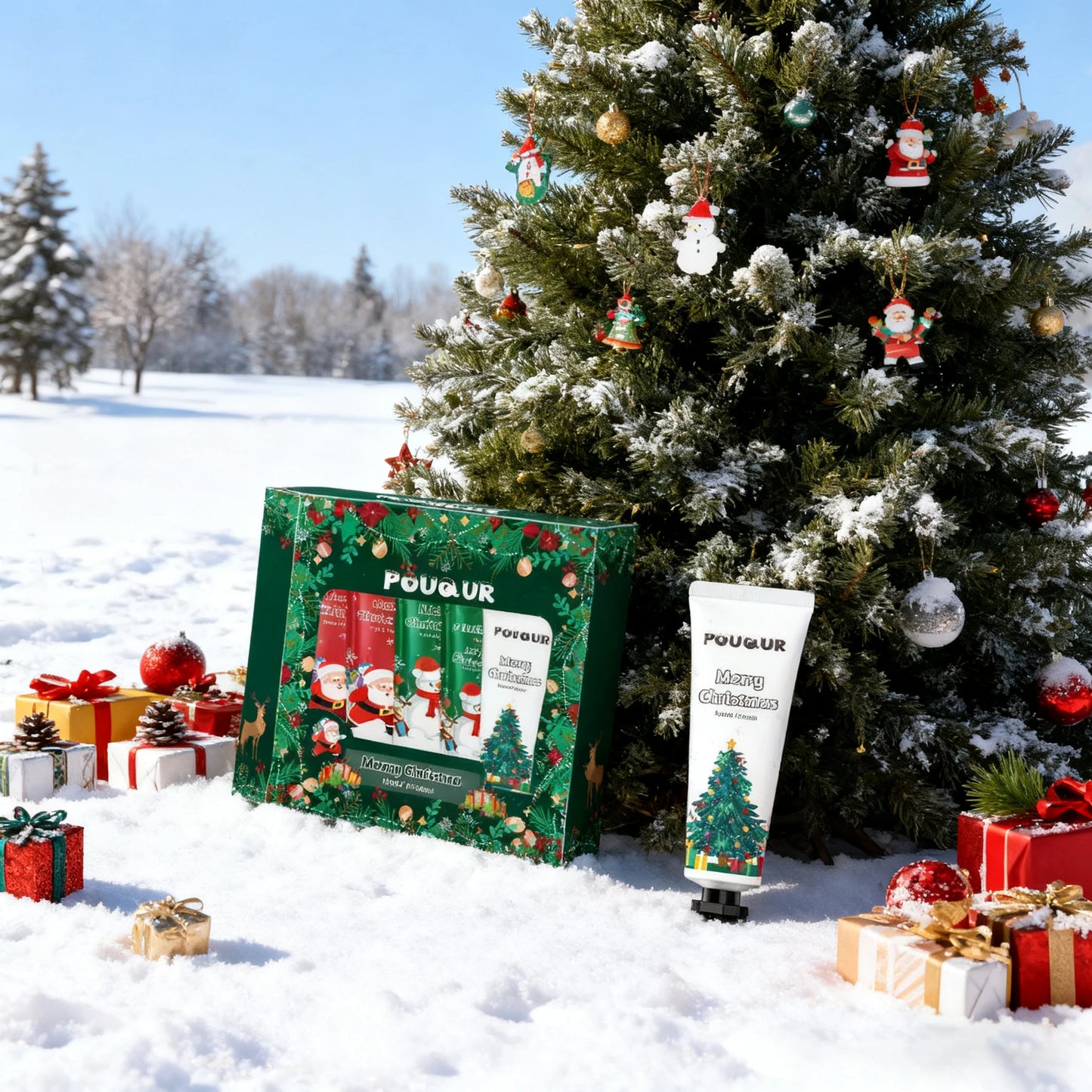 5pcs/Set  Christmas Hand Cream Sets Moisturizing Refreshing Handcream Nourishing Beauty Hands Creams Skin Care Products