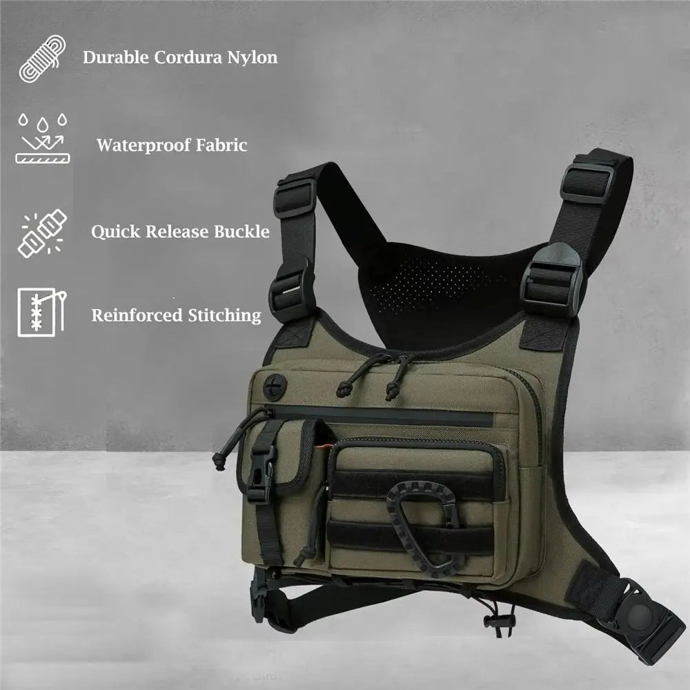 Sports Workouts Anti-Theft Outdoor Chest Bag Adjustable Waterproof Running Vest Pack Fishing Vest Men and Women